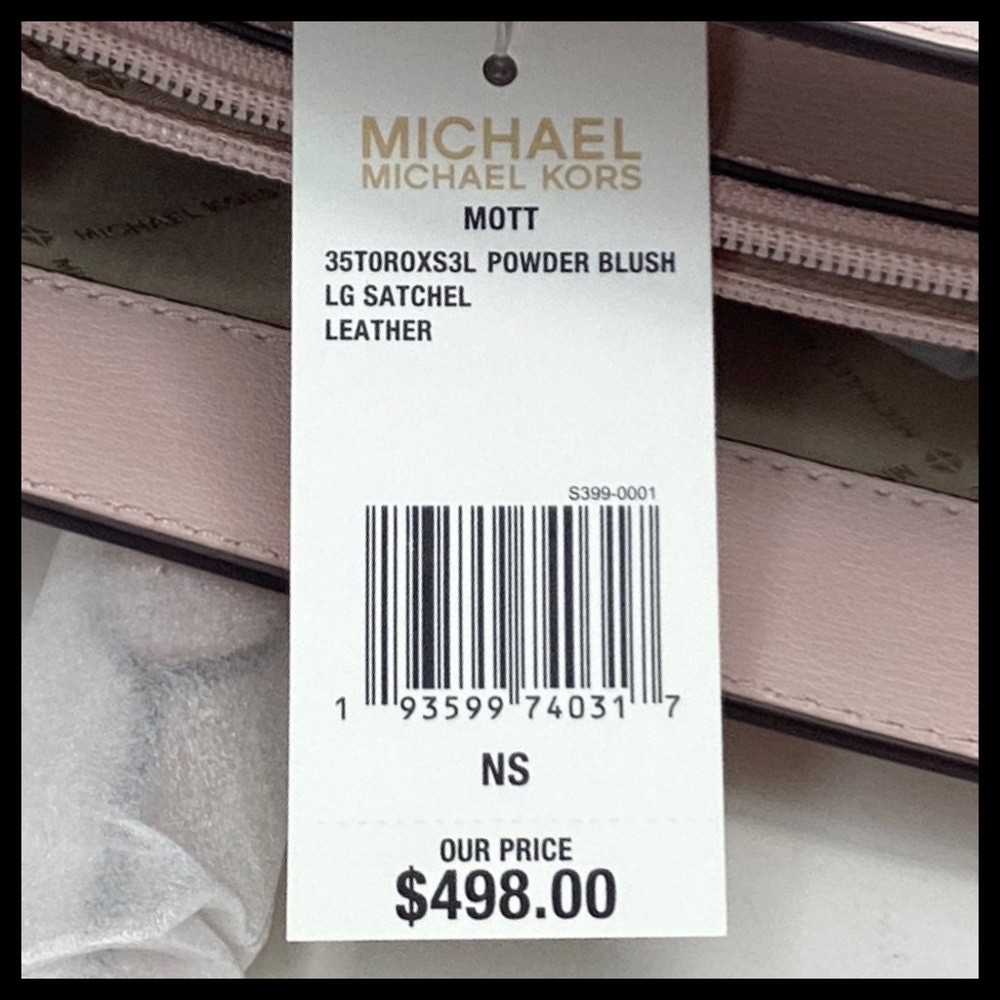 MICHAEL KORS Mott Large Satchel Color: Pink (Powder Blush) - Picture 15 of 16